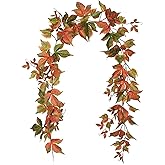 Lvydec 2 Pack Fall Maple Garland Clearance - 6.5ft/Piece Artificial Fall Foliage Garland Autumn Decor for Home Wedding Party