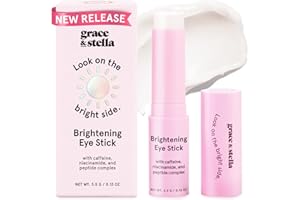 grace & stella Under Eye Brightener Balm Stick - Travel Essentials - Caffeine Eye Cream for Dark Circles, Puffiness, Wrinkles - Vegan Moisturizer Stick with Niacinamide, Hyaluronic Acid (0.13oz/3.5g)