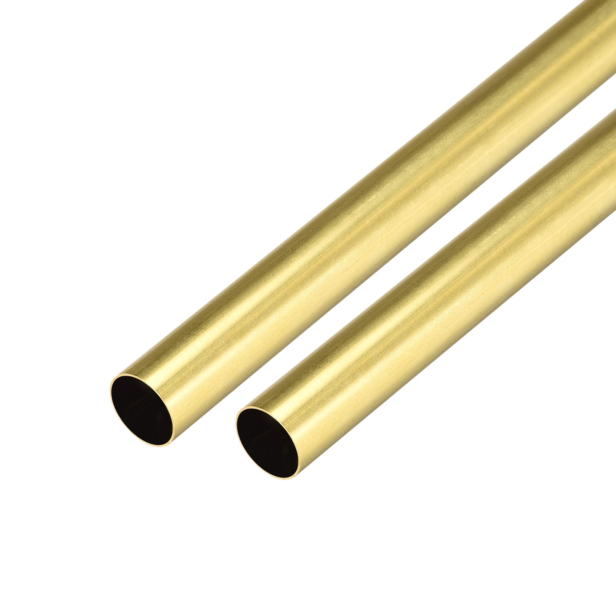 uxcell Brass Round Tube 300mm Length 15mm OD 0.5mm Wall Thickness Seamless Straight Pipe Tubing 2 Pcs