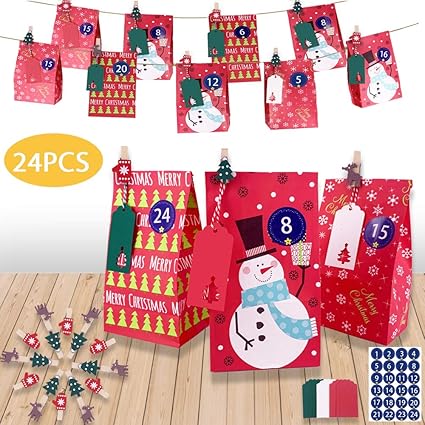 Scatole Regalo Di Natale 24 Sacchetti Decorativi