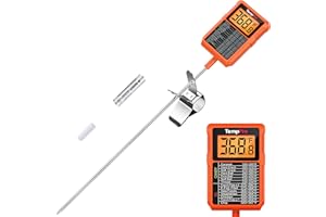 TempPro TP510 Waterproof Digital Candy Thermometer with Pot Clip, 10" Long Probe Instant Read Food Cooking Meat Thermometer f