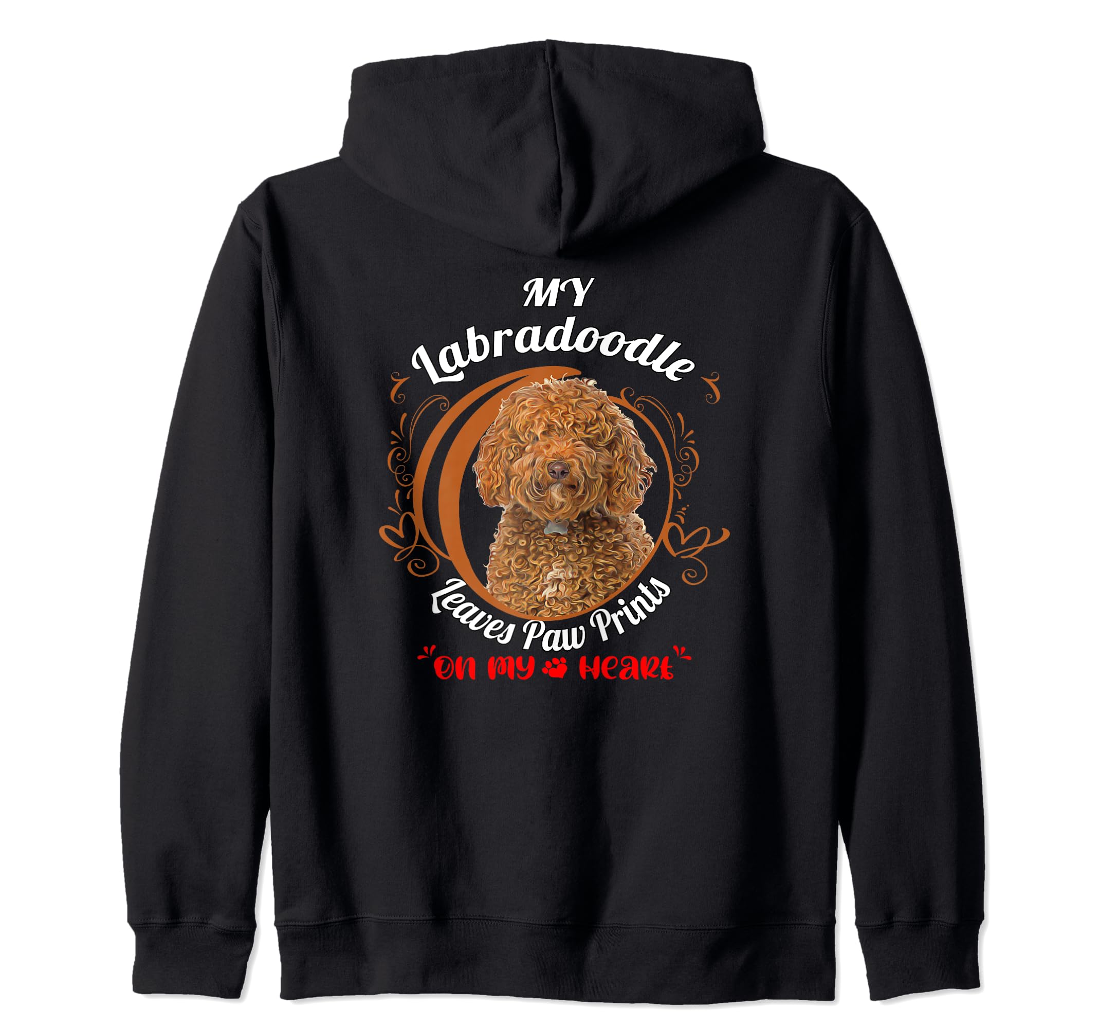 Labradoodle Dog Owner Design Paw Prints On My Heart Zip Hoodie