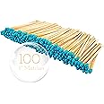 100 Count - 3" Long Teal Color Matches | Three Inch Coloful Loose Wooden Safety Match Sticks for Candle Display | Refill Decorative Jar Holder Bottle | Striker Included