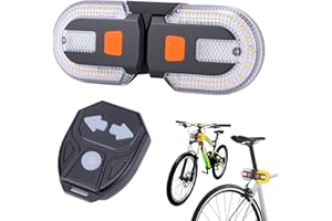 Gugxiom Bike Tail Light with Turn Signals, Waterproof Bike Indicators 5 Mode, USB Rechargeable, Remote Control Split Rear Bic