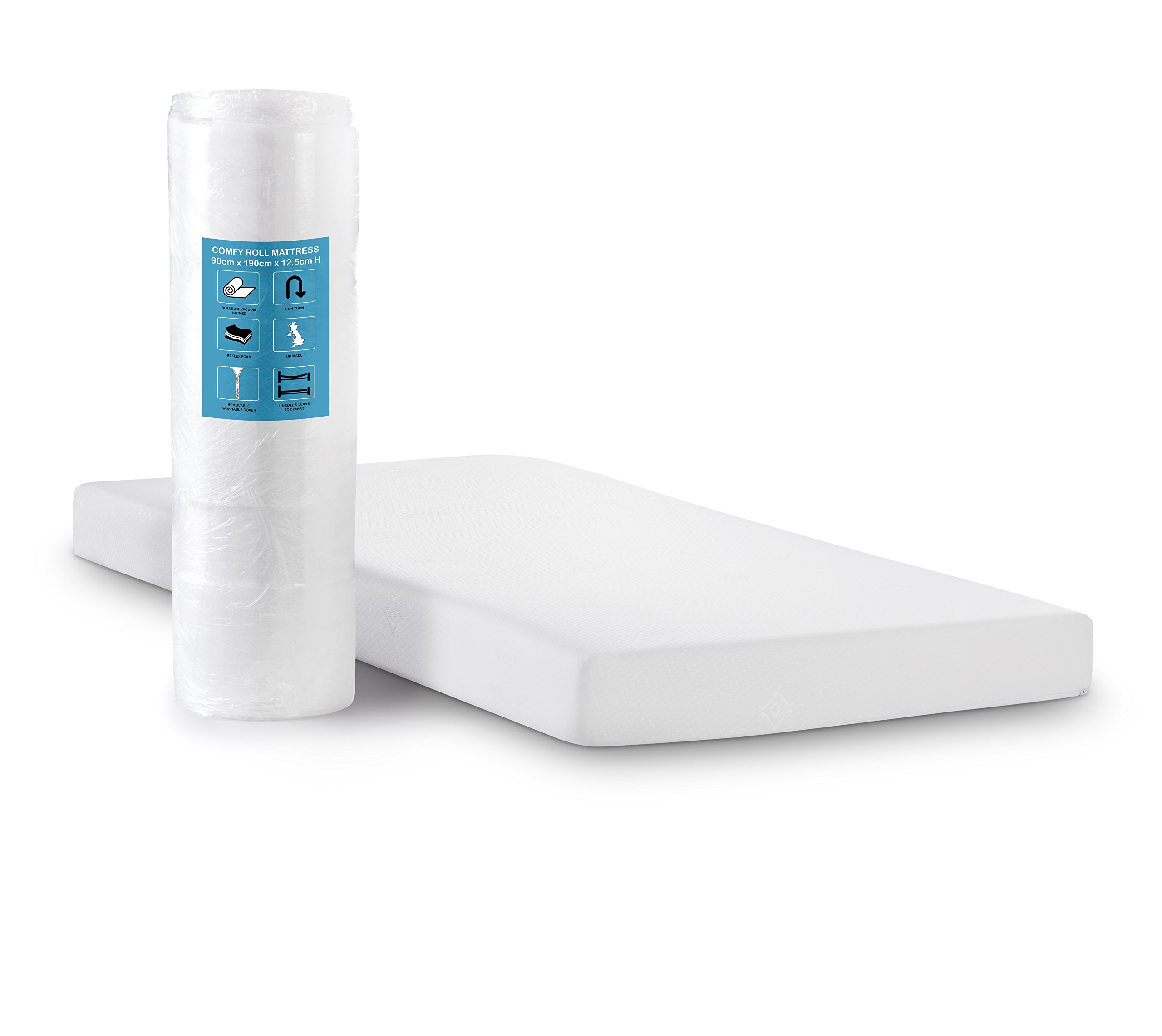 Julian Bowen Comfy Roll Mattress, White, Single