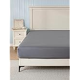 Fitted Sheet Twin Size - 16 inch Deep Pocket Bed Sheet - Soft Prewashed Brushed Microfiber - Breathable, Fade Resistant, Easy Care, 1 Twin Fitted Sheet Only (Dark Grey,39"x75")