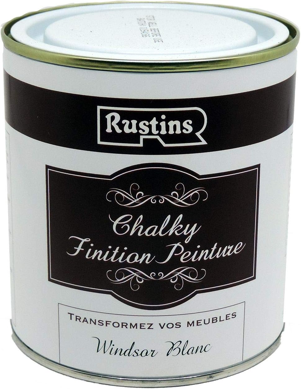 RUSTINS Chalky Finish Paint Windsor White 500ml, 500 ml (Pack of 1)