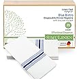 SimuLinen – White & Blue Bistro – Disposable Dinner Napkins with Discreet Pocket for Utensils - Decorative, Absorbent, Paper Napkins perfect for Silverware, size 17”x17” – Box of 75
