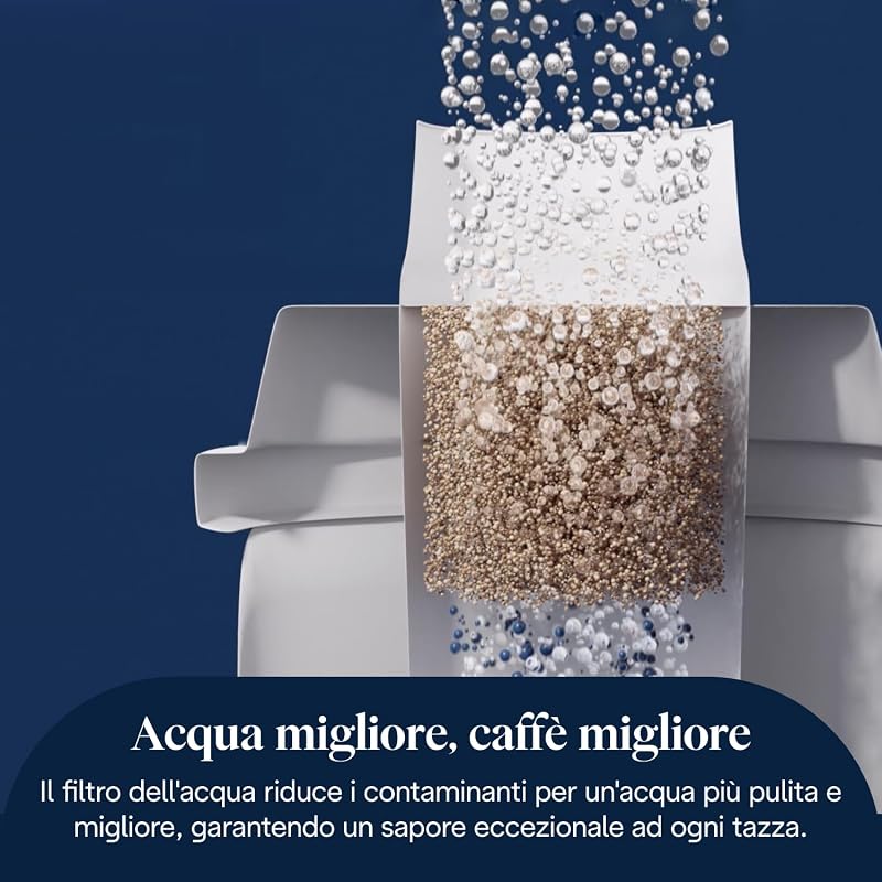 DLSC002 Filtro Addolcitore per Acqua Macchina Caffè Automatiche, Ricambio Filtro Macchina Caffè della Serie Ecam, Utile e facile da installare nel serbatoio dell'acqua, MADE IN ITALY