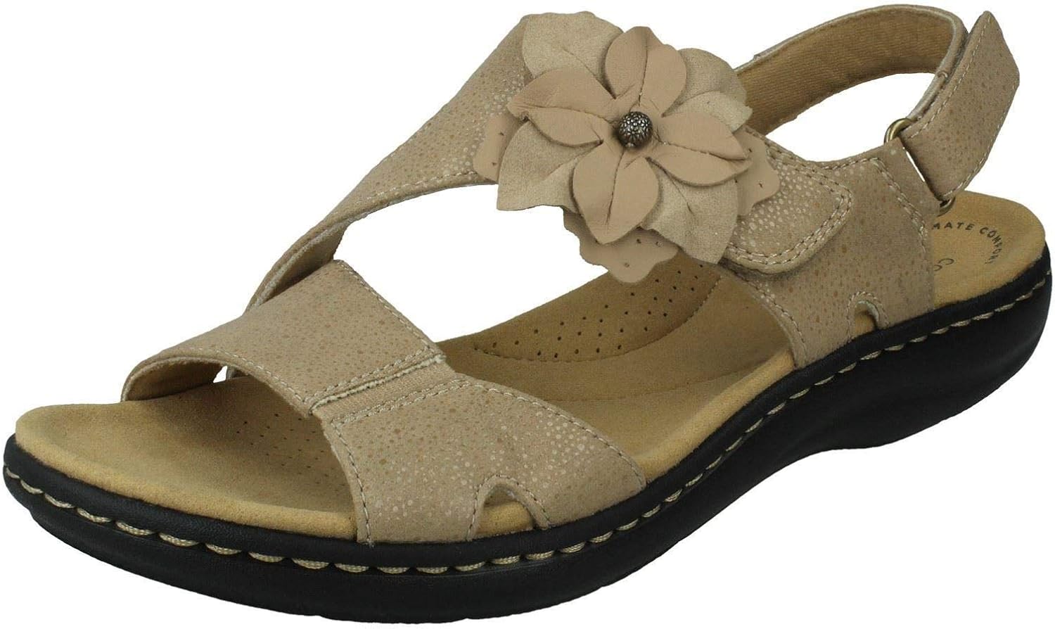 Clarks Ladies Slingback Sandals with Flower Detail Laurieann Bea