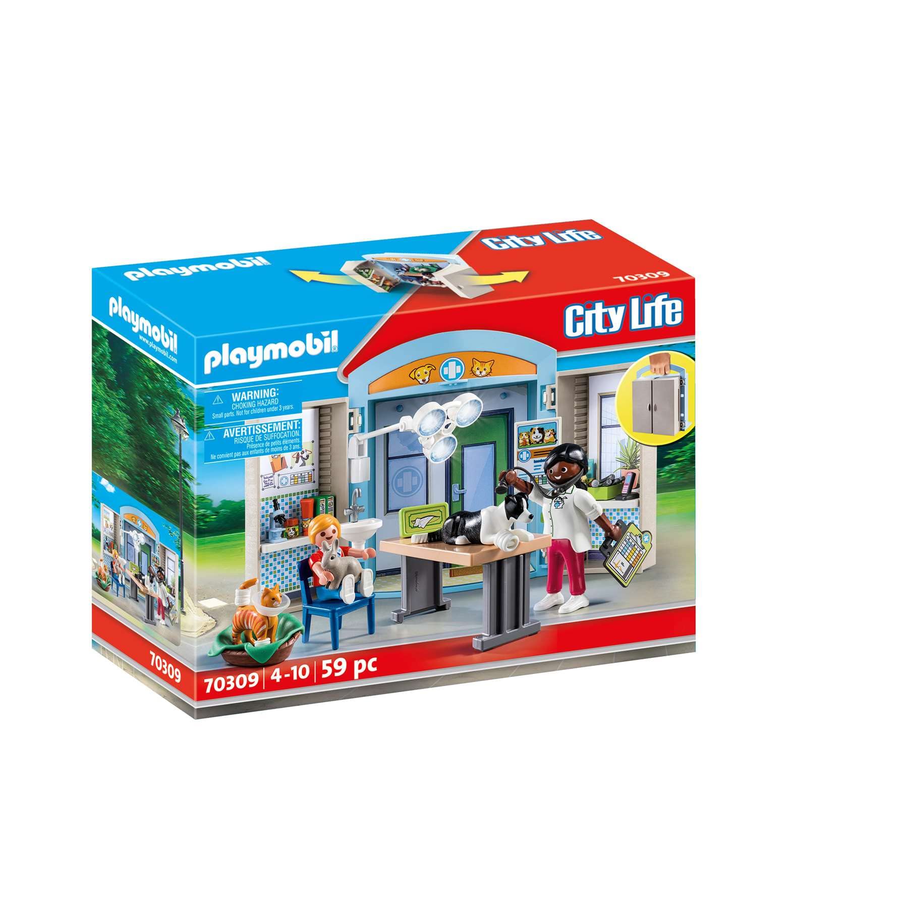 Playmobil 70309 City Life Vet Clinic Play Box, for Children Ages 4+, Fun Imaginative Role-Play, PlaySets Suitable for Children Ages 4+