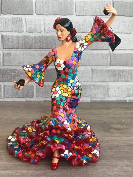 Amazon Barcino フィギュア フラメンコ ダンサー フラワー モザイク ハンドメイド スペイン 置物 オブジェ オンライン通販