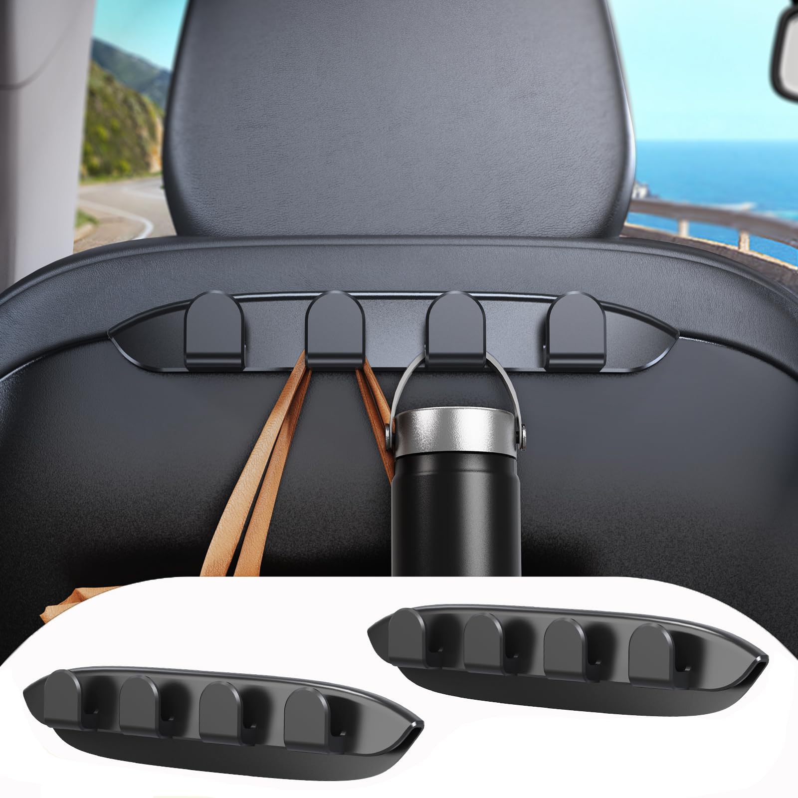 Photo 1 of DICMKY 2 Pack Car Seat Hooks for Tesla Model Y(Juniper) Model 3(Highland) Accessories 2026 2025 2024 2023 2022 2021, Purse Hanger Automotive Seat Back Organizers for Bags, Handbag Backpack Grocery