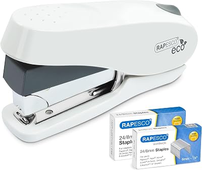 Rapesco 1467 Germ-Savvy ECO Luna Less Effort Desktop Stapler 50 Sheet