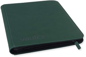 Vault X Premium Exo-Tec® Zip Binder - 9 Pocket Trading Card Album Folder - 360 Side Loading Pocket Binder for TCG (Green)