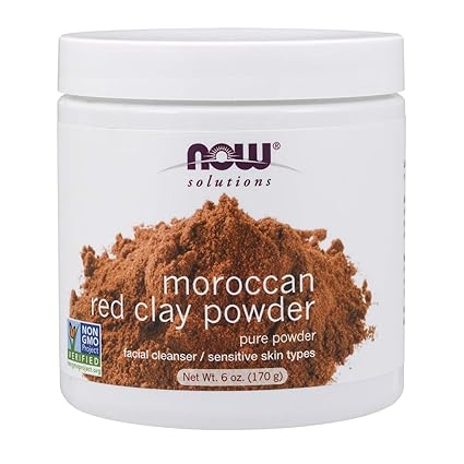 Now Foods, Solutions, Moroccan Red Clay, Facial Detox, Powder, 6 oz (170 g)