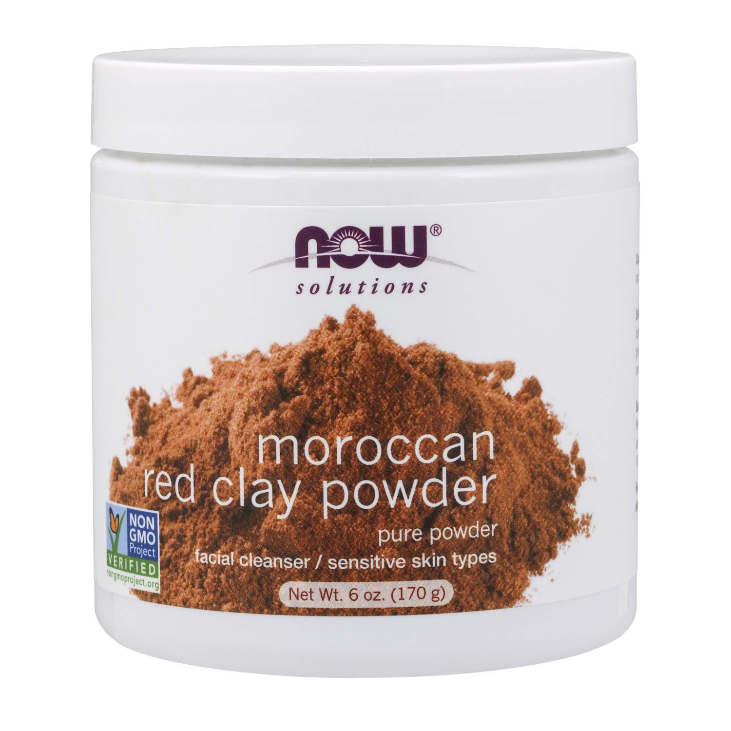 NOW Solutions, Moroccan Red Clay Powder, Pure Powder for Sensitive Skin