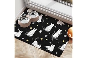 CUSLNOX Halloween Dog Food Mats for Floors, Absorbent Dog Bowl Mats for Food and Water, Quick Dry Pet Cat Food Mat Non-Slip Dog Accessories Pet Supplies