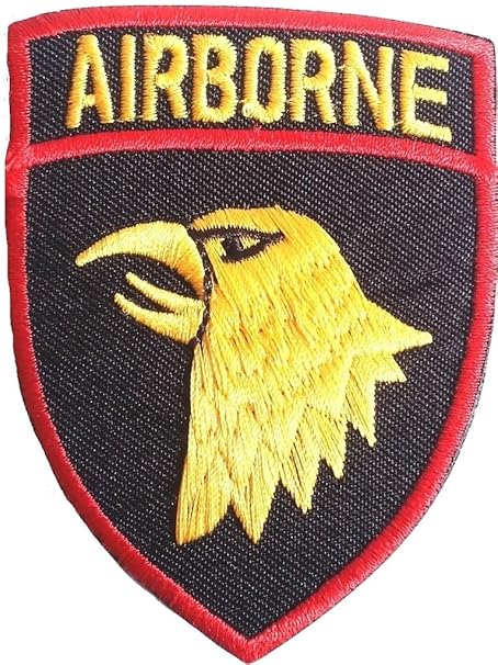 b2see Military Militär US Army Patch Aufnäher Patches für Jacken Jeans Kleidung Stoff Kleider Aufnäher Bügelbilder Sticker Bügel Patches Applikation Aufbügler zum aufbügeln Airborne 8 x 6 cm