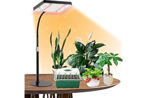 FRGROW 200W LED Grow Lights for Indoor Plants Full Spectrum, Table Top Plant Lights for Indoor Growing, 208 LEDs Desk Grow Lights for Seed Starting Seedlings Vegetable, Daisy Chain, Adjustable Height