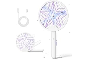 YISSVIC Fly Swatter Electric Bug Zapper Racket 4000 Volt Rechargeable Fly Zapper Indoor Outdoor (White)
