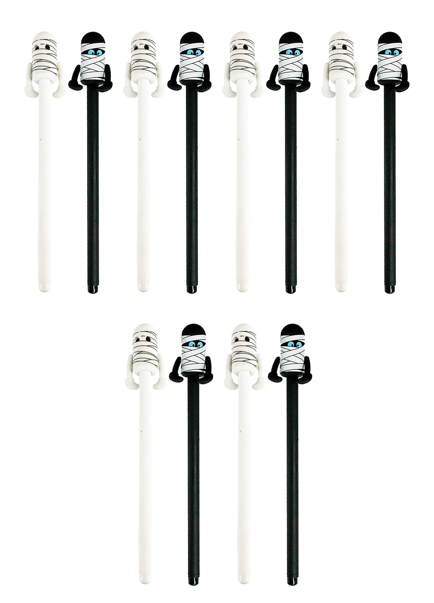 Emartbuy Pack of 12 Smooth Writing Gel Pens Black Gel Ink .50mm Tip - Mummy Black and White