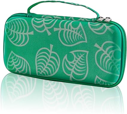 Amazon Glamgen Nintendo Switch用キャリーケース リーフクロッシング ハードシェルストレージケース Nsコンソールとアクセサリー用 スリム保護ポータブルキャリーケース ゲームカードスロット10個付き グリーン プロジェクターバッグ ケース オンライン通販