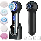 UMICKOO Electric Facial Cleansing Brush with LCD Screen, 3-in-1 Face Scrubber & Optional Blackhead Remover, Rechargeable, IPX7 Waterproof, Gentle Daily & Deep Cleaning for All Skin Types