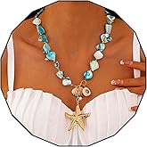 Olbye Starfish Shell Necklace Gold Seashell Pendant Necklaces Summer Charm Trendy Choker Necklace Statement Fashion Surfer Necklaces Boho Beach Jewelry for Women