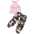 fhutpw Baby Toddler Kids Girls Clothes Sets 2pcs Halter Sleeveless Top & Camouflage Pants Sets Vest Outfits