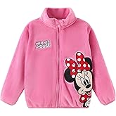 Disney Stitch Frozen Elsa Minnie Mickey Girls/Boys Fleece Jacket Full Zip Sherpa Fuzzy Warm Winter Outwear Coat 2-13 Years