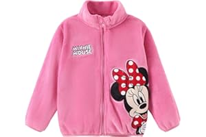 Disney Stitch Frozen Elsa Minnie Mickey Girls/Boys Fleece Jacket Full Zip Sherpa Fuzzy Warm Winter Outwear Coat 2-13 Years