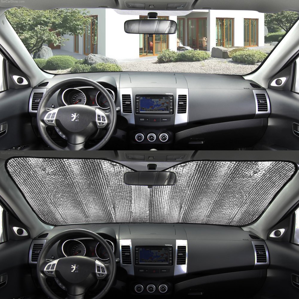 Hippih Car Windshield Sunshade + Bonus Product Foldable Reflective Sun Visor Universal Fit Hassle-Free Car Sun Shade Keeps Your Vehicle Cool Excellent UV Reflector