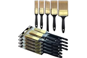 Crozzfog Paint Brush Set, 20 Pack, 5 Sizes Paint Brushes (1" 1.5" 2" 3" Flat & 1.5" Angled), Small Paint Brushes for Walls, F