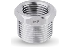 MAACFLOW MAACFLOW Stainless Steel 3/4" Male NPT to 1/2" Female NPT Adapter Reducer Hex Bushing (Thread OD 1.02" - ID 0.72") (Pack of 1)