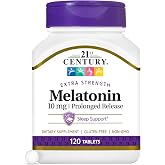 21st Century Melatonin 10mg Prolonged Release Sleep Aid, 120 Tablets | Extra-Strength 10 mg Melatonin Prolonged-Release Sleep Aid, Adults, Helps You Fall Asleep &amp; Stay Asleep Through the Night