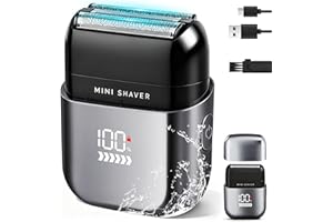 ACEMEND Foil Shavers for Men, Electric Shavers for Men Face, Pocket Shaver USB Mini Shavers for Men, Electric Foil Shavers with Type C Rechargeable and LED Display, IPX7 Waterproof for Travel & Home