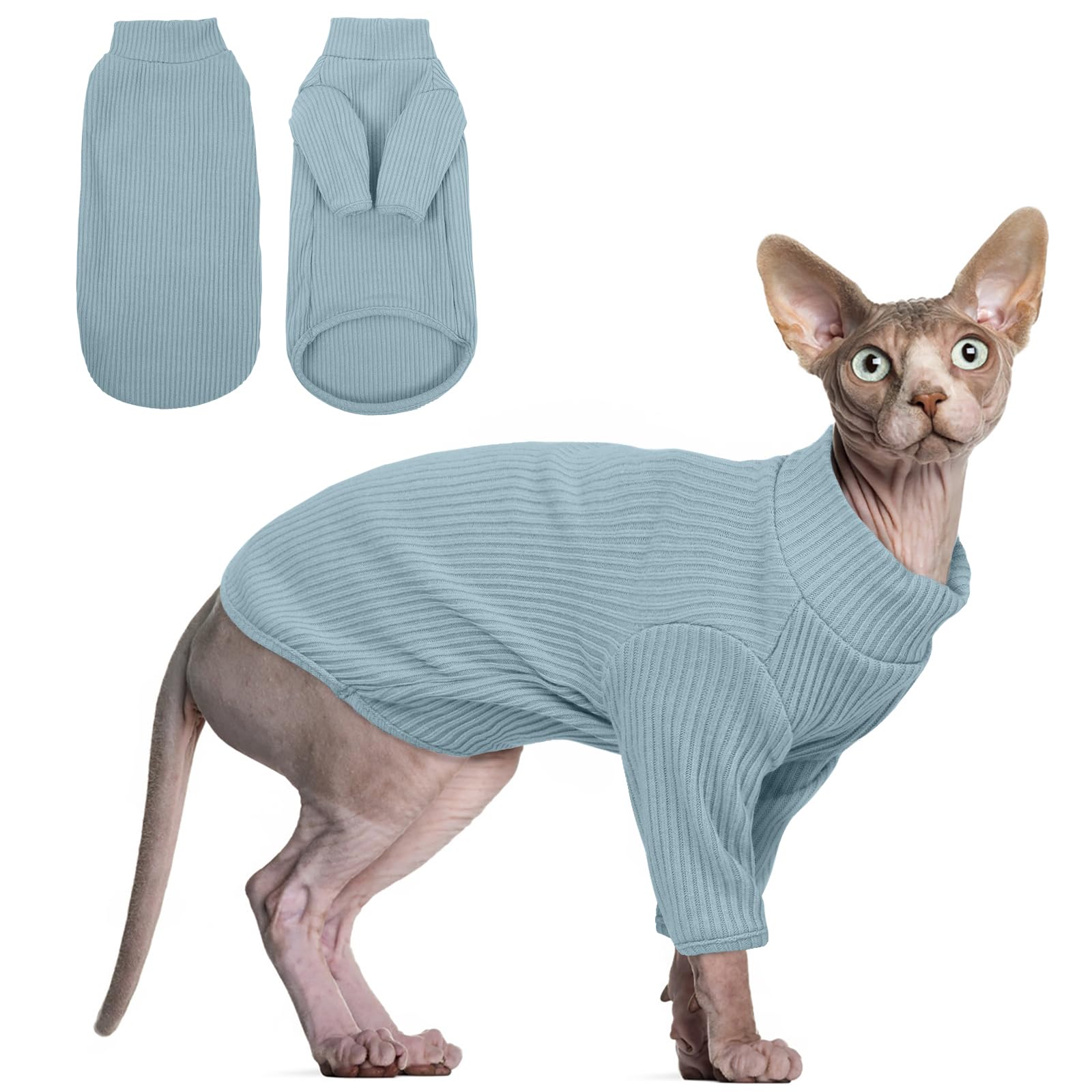 Hjyokuso Cat Clothes, Sphynx Cat Clothing, Sphynx Cat Jumper, Cat Clothes For Cats Only, Hairless Cat Jumper, Breathable Cat Pyjamas, Warm Cat Coat, Cat Sweater, Cat Vest For Sphynx, Devon Rex-XL