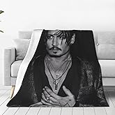 Johnny Depp Throw Blanket Couch Bed Sofa Soft Lightweight Warm Cozy Flannel Fleece Bed Blanket for Kids Adults Gift Multiple 60"X50"