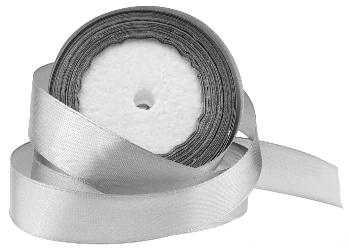 FiveSeasonStuff 1 Grey Single Side Satin Ribbon (10mm x 23M) #12
