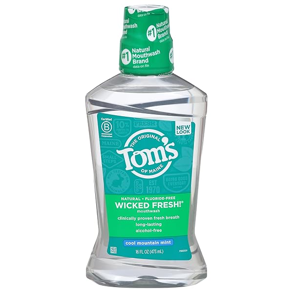 TOM’S OF MAINE WICKED FRESH! MOUTHWASH COOL MOUNTAIN MINT, 16 FL OZ (PACK OF 1) (PACKAGING MAY VARY)