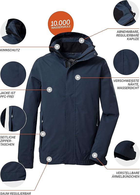 Herren Funktionsjacke/Outdoorjacke mit abzippbarer Kapuze KOS 87 MN JCKT_XENIOS, dunkelnavy, L, 39147-000