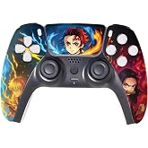 Demmon Slayyer Custom PS-5 Controller Wireless for Play-Station 5 Console | Non-Modded, Front Print Only | Play-Station 5 Controller, PS-5 Wireless Controller, Controller for PS-5 &amp; PC | Hydro Dipped