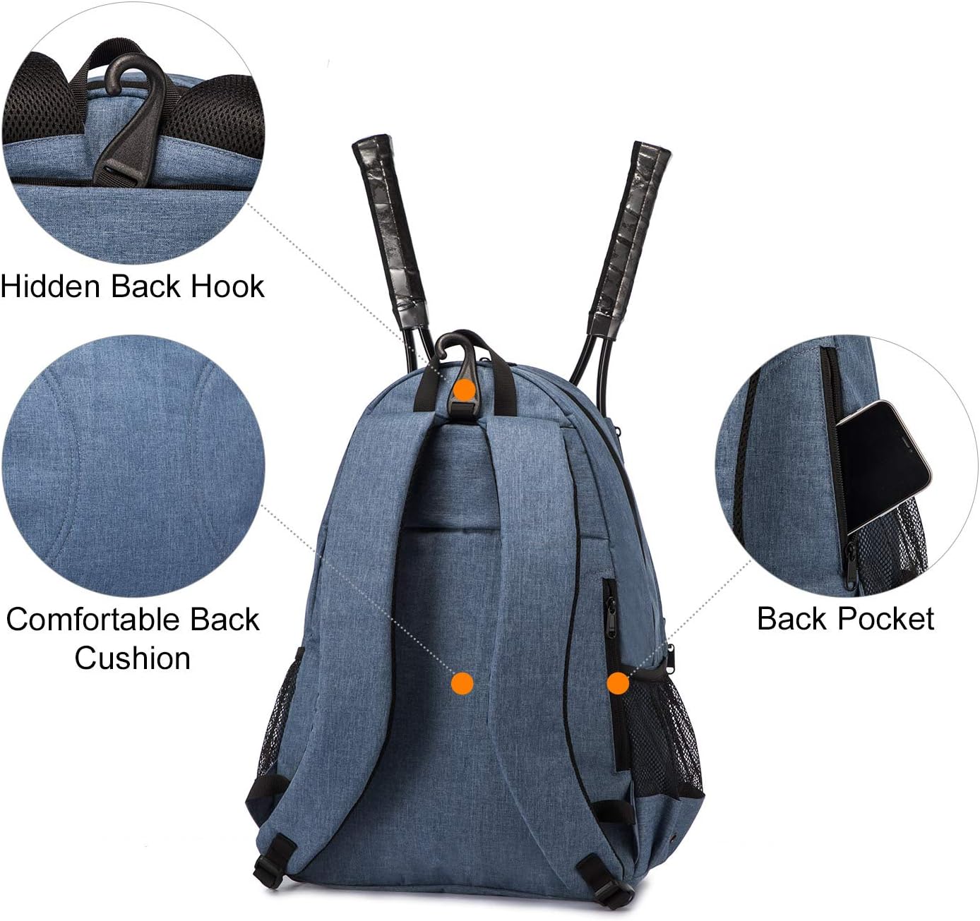 Sucipi Tennis Bag Professional Tennis Backpack for Men and Women Racket Bags Holds 2 Rackets with Ventilated Shoe Compartment : Sports & Outdoors