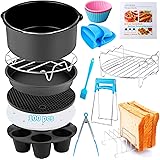 Air Fryer Accessories 14 PCS for Ninja Phillips Gowise Gourmia Dash Power XL Air Fryer, Fit 3.2-4.2-5.8QT Air Fryer with 7 In