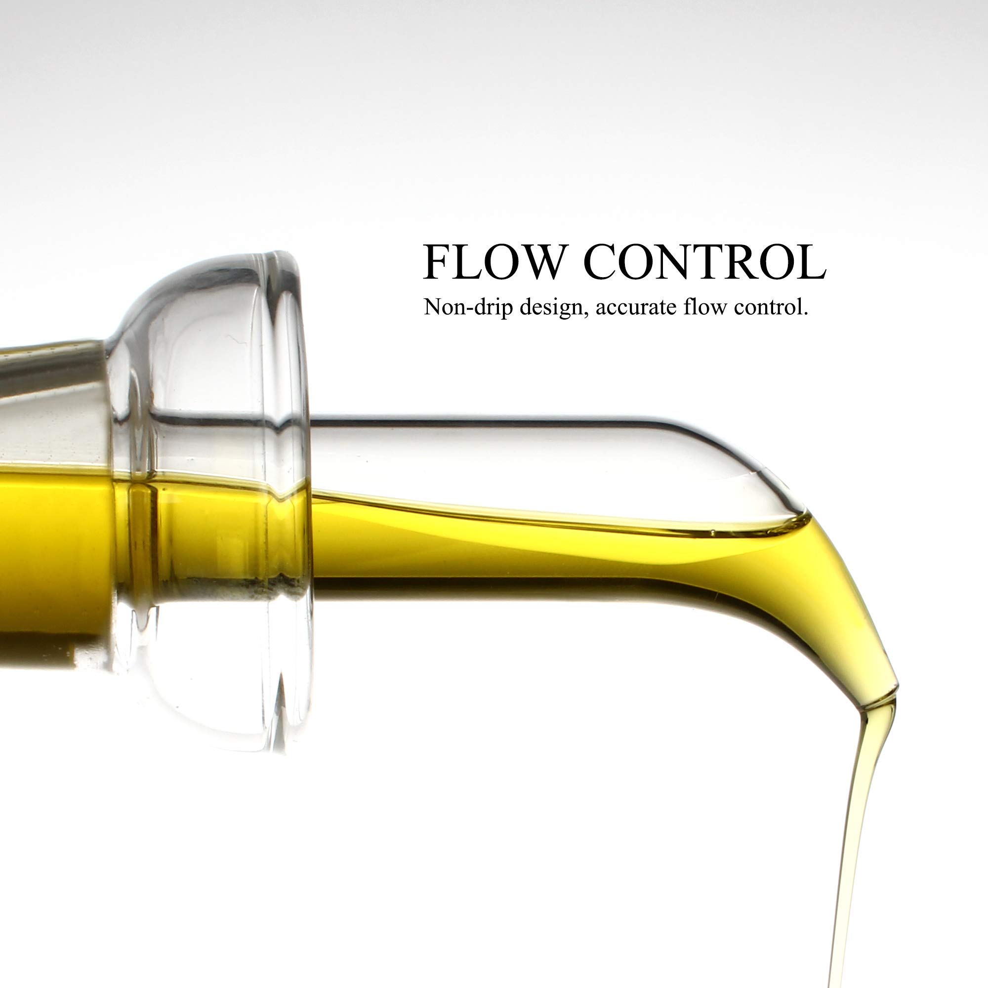 Tuksik Olive oil and vinegar dispenser bottle 18 oz / 500 ml, handmade elegant glass oil vinegar bottle spice bottle for kitchen cooking (Oval)