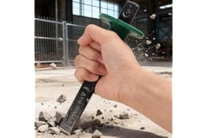 Chrome-Vanadium Alloy Steel Chisel with Hand Guard Cement Masonry Concrete Engraving Cut Tool Industrial Grade Hardness Chise
