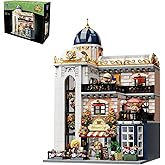 PANTASY Blossom Café Modular Building Set, 3-Story European Glasshouse Landmark with Café, Art Gallery & Floral Atrium, Colle