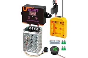 UTKFHT Upgrade Power Wheel Battery Adapter Kit Compatible with Dewalt M18 20V Battery with Low Voltage Protector, Battery Conversion Kit for DIY Radio Controlled Truck, Robotics and Car Toys