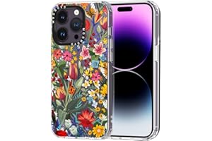 MOSNOVO Case for iPhone 14 Pro, [Buffertech 6.6ft Military-Grade Drop Protection] [Anti Peel Off Tech] Clear TPU Bumper Phone Case Cover Design - in The Garden